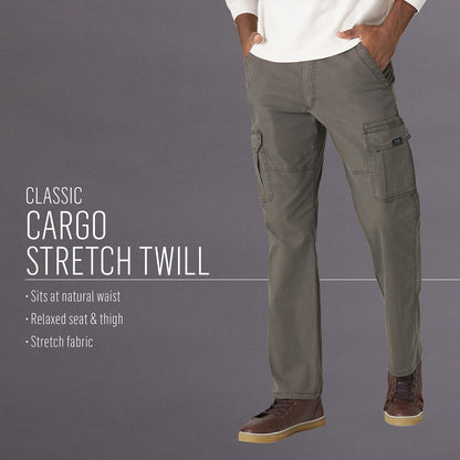Wrangler Authentics Relaxed Fit Stretch Cargo Pant, Black, 36W x 32L