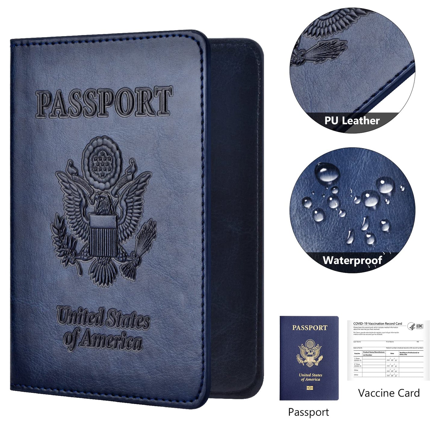 Eoehro 2Pack Passport Holder Wallet Cover Case, Travel Essentials for Women and Men