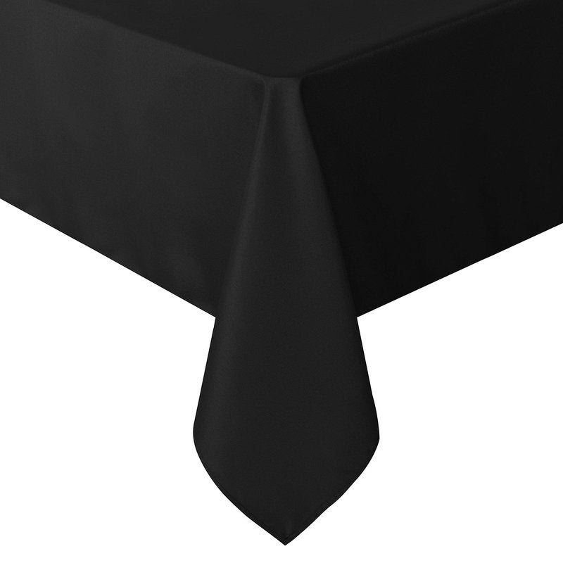 sancua Rectangle Tablecloth - 70 x 120 Inch - Stain and Wrinkle Resistant Washable Polyester Table Cloth, Decorative Fabric Table Cover for Dining Tables, Buffet Parties and Camping, Black
