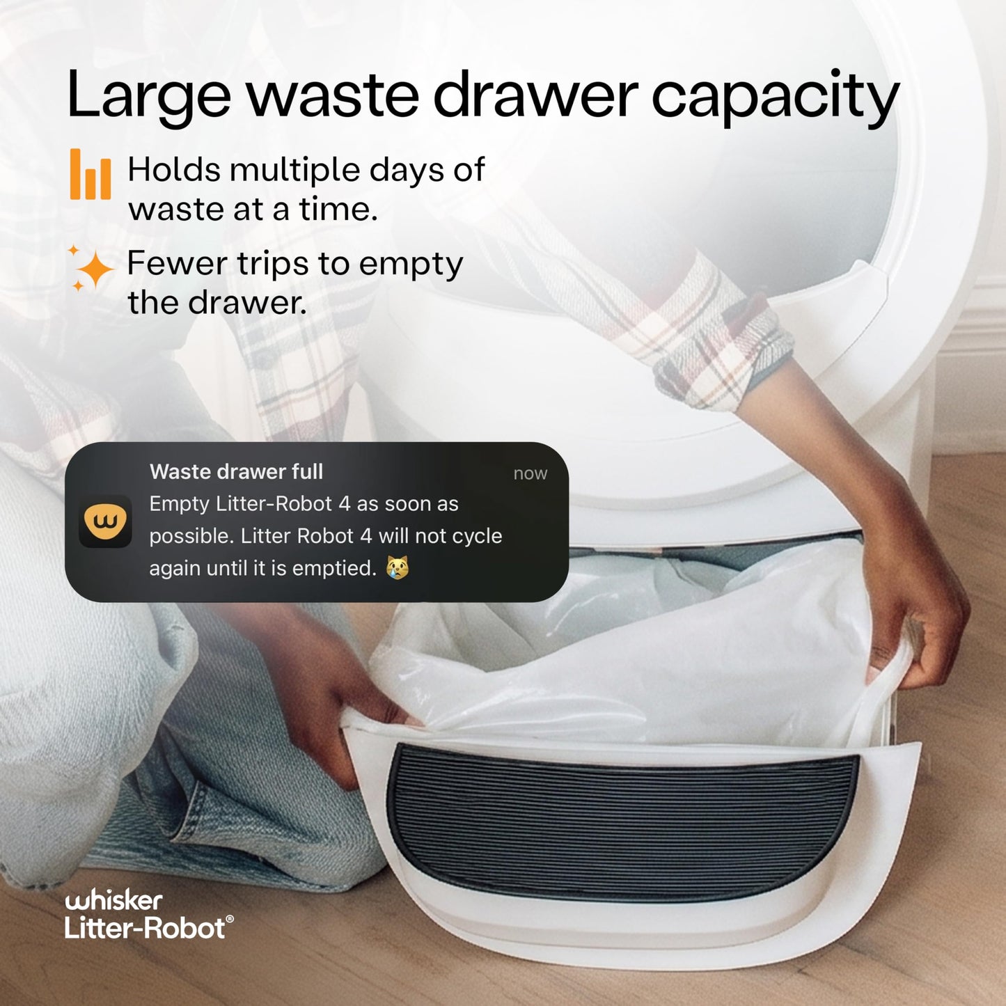 Whisker Litter-Robot 4 Supply Bundle, White - Automatic, Self-Cleaning Cat Litter Box, WiFi Enabled, Includes Litter-Robot 4, 3 OdorTrap Refills, 10 Liners, 30 Cleaner Wipes, & 2 Carbon Filters