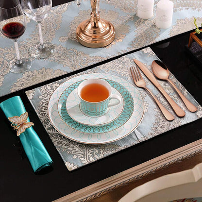 LIANYU Copper Silverware Flatware Set, 20 Piece Stainless Steel Cutlery Set for 4, Mirror Finish, Ideal for Home Hotel Wedding Festival Party, Dishwasher Safe