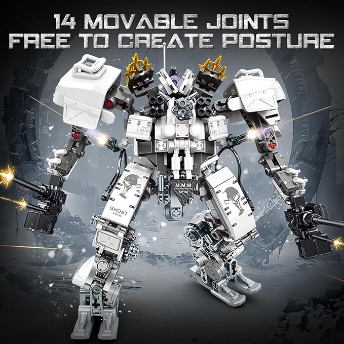 HIGH GODO Ghost Killer Mech Robot Transforming Building Blocks Set for Adults City Warrior Justice Hero Soldier Mech Model Building Kit Cool Creative Robots Toys Gift for Teens 466 Pieces