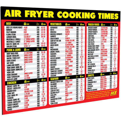 Air Fryer Magnetic Cheat Sheet - Large Print Easy to Read Airfryer Accessory - Air Fryer Cooking Times Chart Magnet, Airfry Cookbook Guide, Kitchen Cheat Sheet, Airfryer Oven Accessories 2025 (Red)