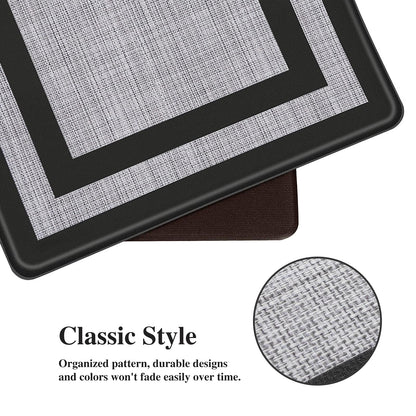 Mattitude Kitchen Mats Set of 2，Cushioned Anti-Fatigue Non-Skid Rug Sets Ergonomic Comfort Standing Mat for Kitchen, Floor, Office, Sink, Laundry, Black and Gray