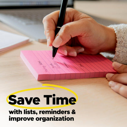 Post-it Super Sticky Notes, 24 Sticky Note Pads, 3 x 3 in., School Supplies, Office Products, Sticky Notes for Vertical Surfaces, Monitors, Walls and Windows, Energy Boost Collection