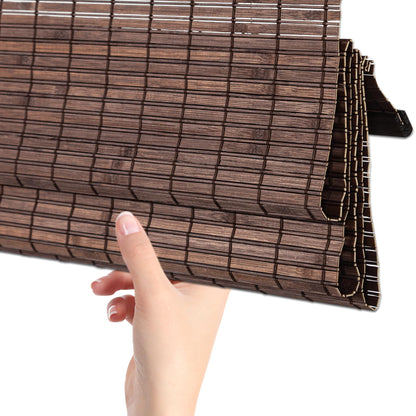 ALIMOO Cordless Bamboo Blinds Roman Shades Natural Weave Lift Up Bamboo Blinds for Indoor Outdoor Windows Home and Garden Patio Easy Installation 48W*72L