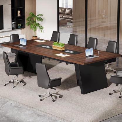 Tribesigns 8ft Conference Table, Large Office Conference Table for 8-10 Person, Business Seminar Furniture for Conference Room