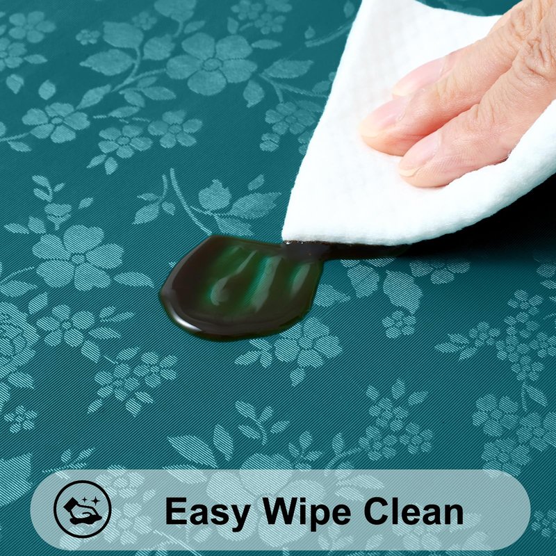 Smiry Rectangle Table Cloth, Waterproof Heavy Duty Vinyl Tablecloths, Wipeable Washable Table Cover for Kitchen and Dining Room (Emerald Green, 60" X 120")