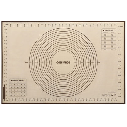 CHEFMADE Silicone Baking Mat, 36" x 24" Extra Thick Large Non-Stick Sheet Mat with Measurement | Non-Slip Reusable Food Grade Flexible Dishwasher Safe｜Making,Cookies,Macarons,Bread,Pastry and Pizza