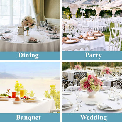 VidaFete 1 Pack 70inch Round Tablecloth Polyester Table Cloth, Stain Resistant and Wrinkle Polyester Dining Table Cover for Kitchen Dinning Party Wedding Rectangular Tabletop Buffet Decoration(White)
