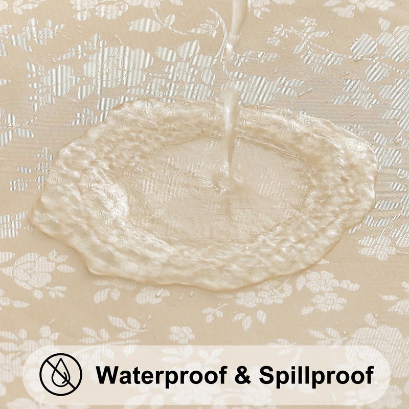 Smiry Rectangle Table Cloth, Waterproof Heavy Duty Vinyl Tablecloths, Wipeable Washable Table Cover for Kitchen and Dining Room (Beige, 70" X 120")