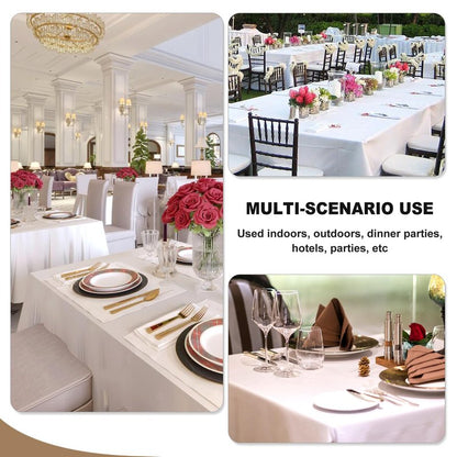 Fitable Black Tableclothes for Rectangle Tables, 6 Pack - 90 x 156 Inch - Reusable and Elegant Tablecloths, Polyester Fabric Table Covers for Wedding, Party, Banquet, Formal Events