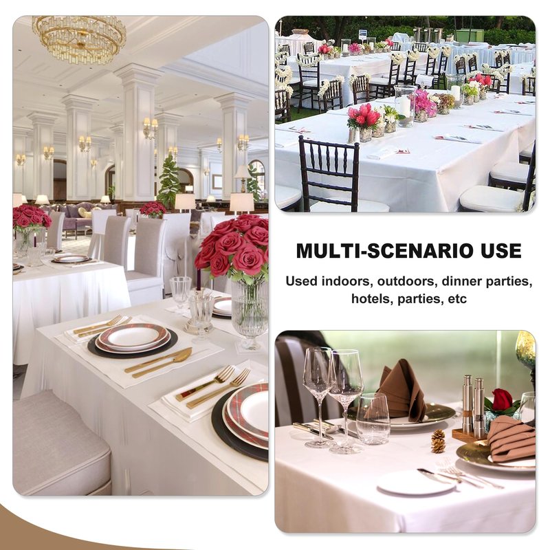Fitable Black Tablecloths for Rectangle Tables, 6 Pack - 70 x 120 Inches - Reusable and Washable Table Clothes for 6-8 Ft Tables, Polyester Fabric Table Covers for Wedding, Party, Banquet