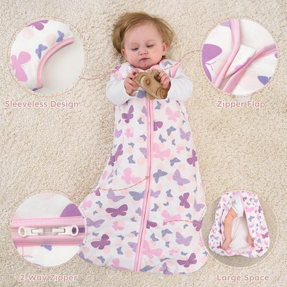 Yoofoss Baby Sleep Sack | 1.5 Tog Wearable Blanket for 6-12 Months | Soft Organic Cotton, 2-Way Zipper