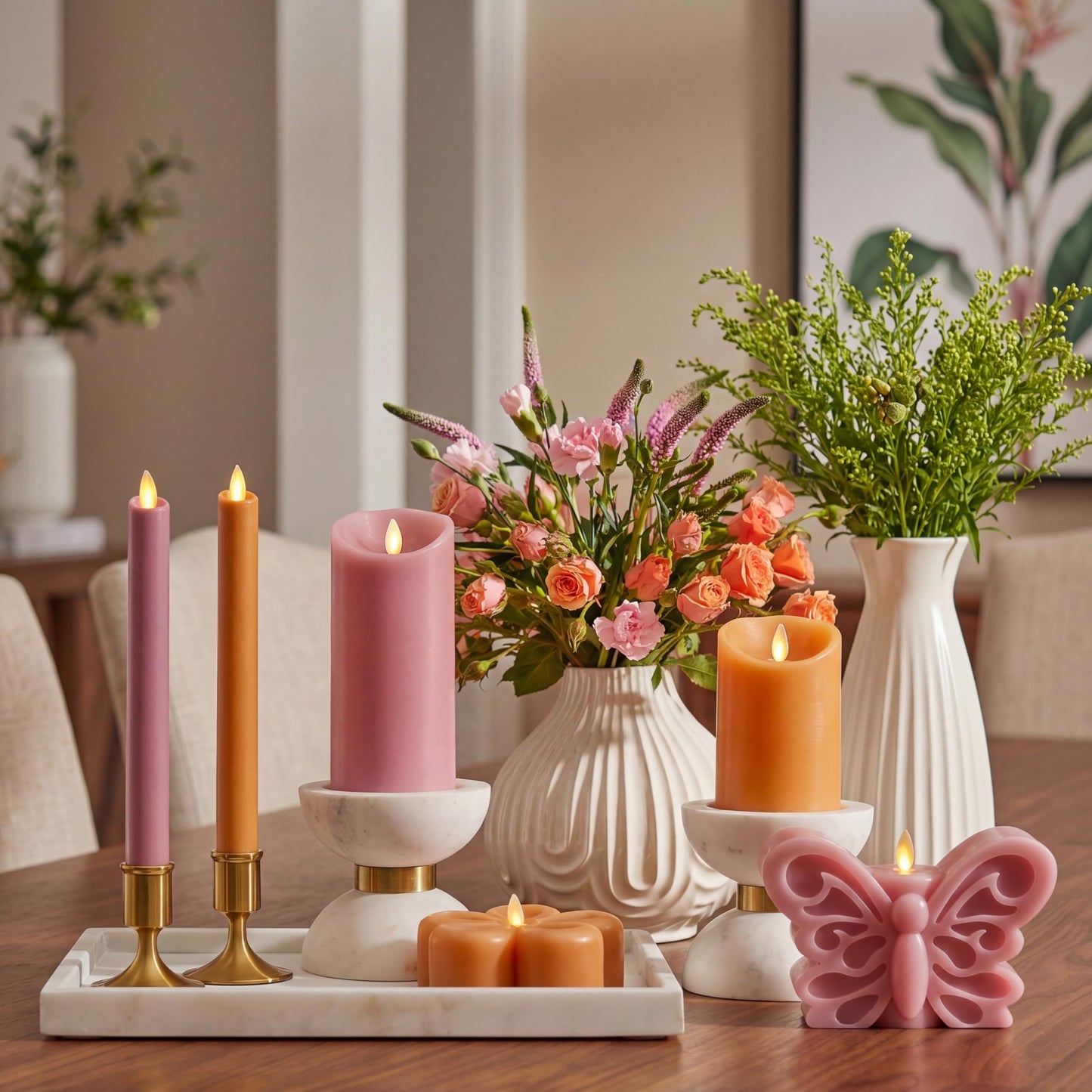 Luminara - Flameless Flickering Moving Flame Nature-Inspired Battery Operated LED Décor - Spring Summer Collection - Sunlit Honey Flower Tealight Candle - 4.7” x 2.1”