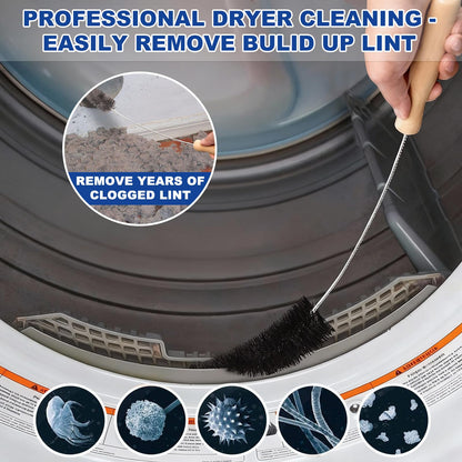 Sealegend 2 Pieces Dryer Vent Cleaner Kit and Flexible Dryer Lint Brush Vacuum Hose Attachment Power Lint Remover Refrigerator Coil Brush, Black