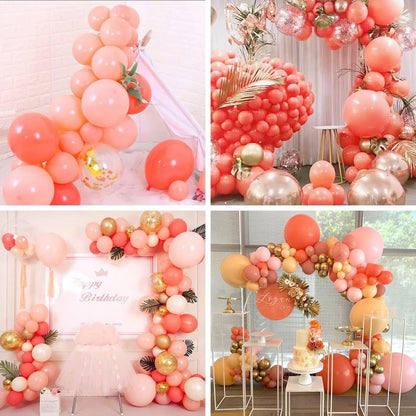 PartyWoo Coral Balloons 50pcs 12 Inch Coral Pink Light Red Latex Helium Balloons for Graduation Wedding Anniversary Baby Shower Gender Reveal Birthday Summer Themed Party Decorations Red-Y22
