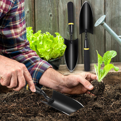 Leriton 20 Pcs Garden Hand Trowel Heavy Duty Carbon Steel Garden Shovels Tools with Resin Rubberized Handle for Camping, Digging, Soil Planting, Transplanting, Lawn Yard Farm (Narrow Trowels)