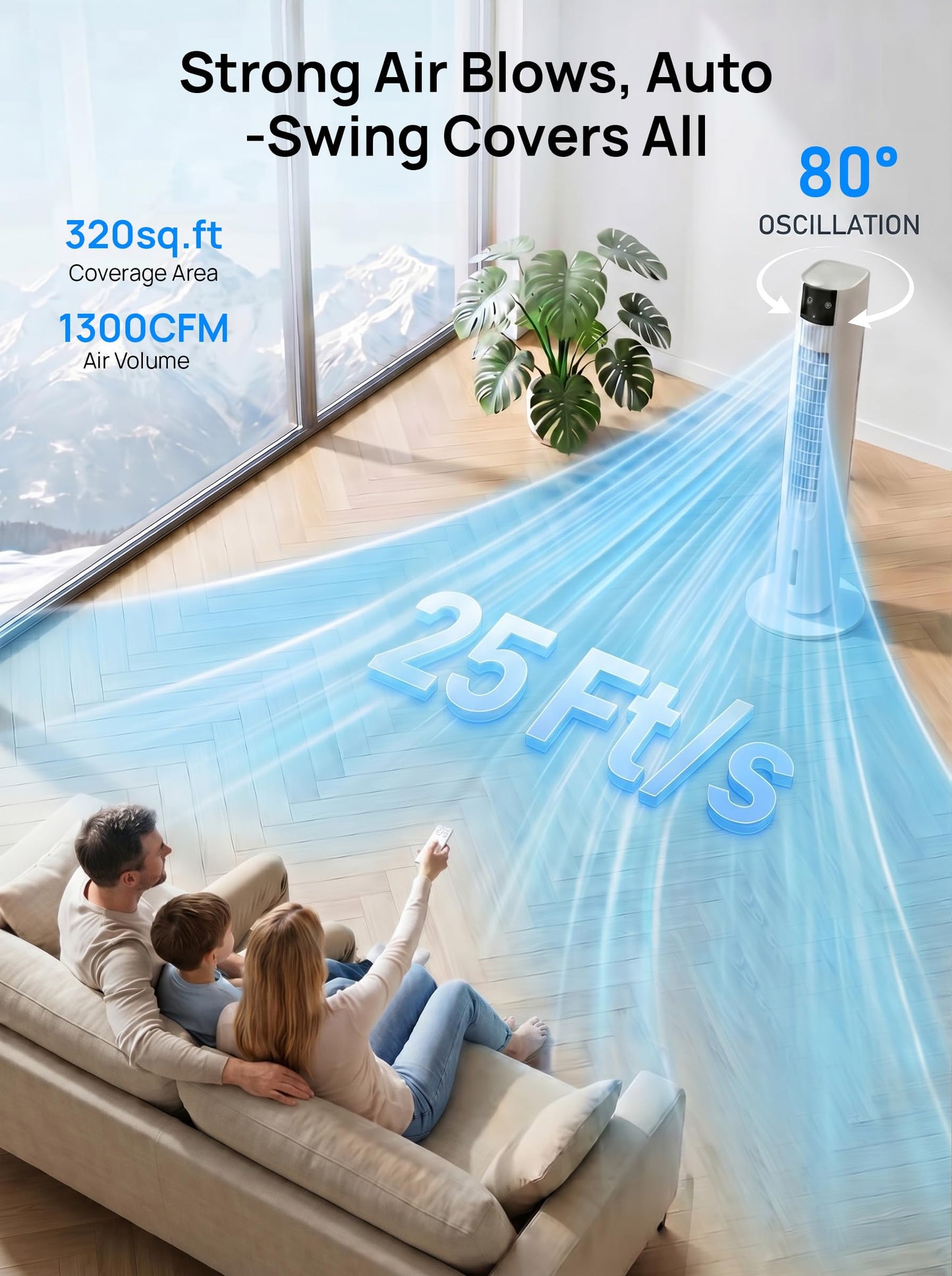 35" Evaporative Air Cooler, 3-In-1 Swamp Cooler, Portable Air Conditioners No Windows Needed, 3 Speeds, 4 Ice Packs, 12H Timer, 80° Oscillation, Remote, AC Cooling Fan for Bedroom, Room