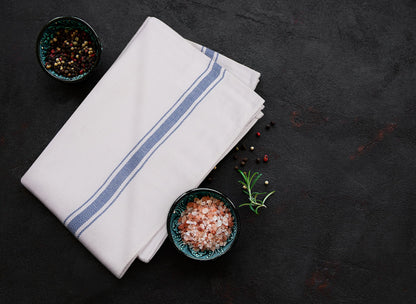 Utopia Towels Blue Dish Towels [12 Pack - 15 x 25 Inches] 100% Ring Spun Cotton Highly Absorbent & Reusable Cleaning Bar, Tea, Kitchen and Dishcloths Set - 200 GSM