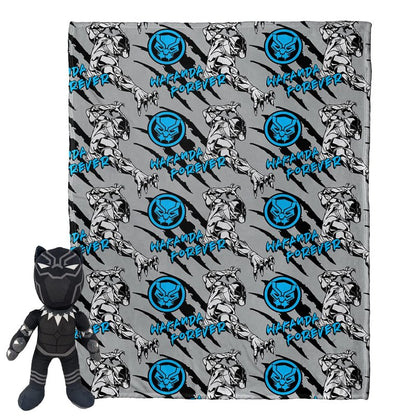 Northwest Character Hugger Pillow & Silk Touch Throw Blanket Set, 40" x 50", Black Panther - Panther Claws