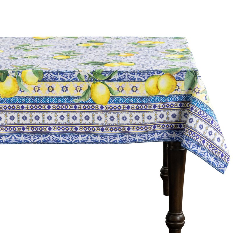 Maison d' Hermine Table Cloth Rectangle Table 100% Cotton 70 x 120 Inches Tablecloth Reusable Decorative for Dining Kitchen Room Farmhouse Home Gifts for Mothers Day Spring Summer - Citrus