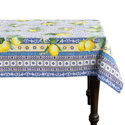 Maison d' Hermine Table Cloth Rectangle Table 100% Cotton 54 x 72 Inches Tablecloth Reusable Decorative for Dining Kitchen Room Farmhouse Home Gifts for Mothers Day Spring Summer - Citrus