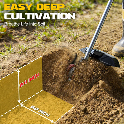 Cordless 2-in-1 Tiller Cultivator & Weed Wacker Compatible with Dewalt 20V Battery (Tool Only), 500RPM Electric Garden Tiller String Trimmer, 9" Tilling Width 9.4" Depth for Soil Lawn Cultivation