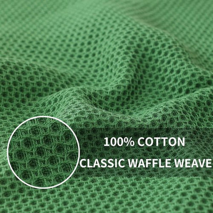 Homaxy 100% Cotton Waffle Weave Kitchen Dish Cloths, Ultra Soft Absorbent Quick Drying Dish Towels, 12 x 12 Inches, 8-Pack, Grass Green