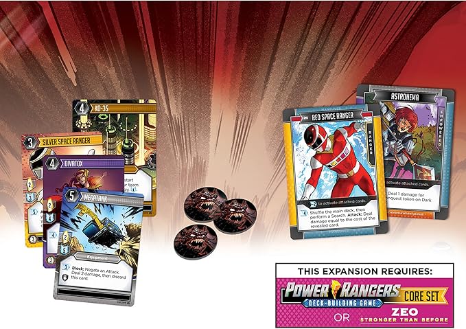 Renegade Game Studios Power Rangers Deck-Building Game Flying Higher Expansion Strategy Card Game with Andros &amp Space Rangers Ages 14+ 1-4 Players