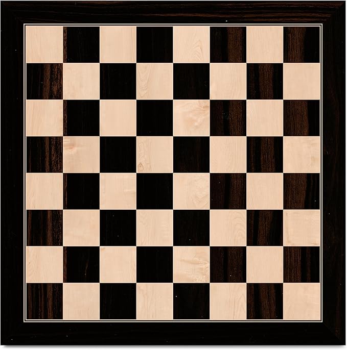 A&ampA 18.875 Professional Wooden Tournament Chess Board/African Palisander &amp Maple Inlaid / 2.0 Squares w/o Notation