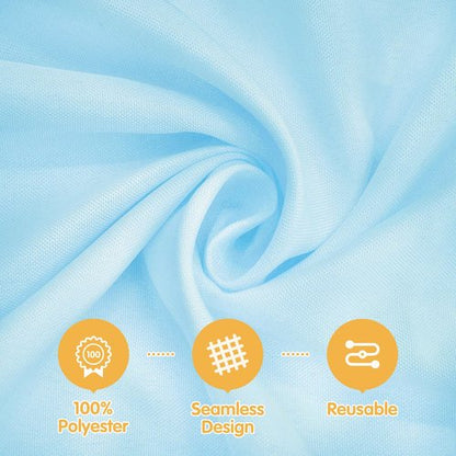 BRILLMAX 8 Pack Light Blue Tablecloths 60 x 102 Inch for 6ft Rectangle Tables - 150 GSM Polyester Fabric, 15" Standard Drop, Water, Stain & Wrinkle Resistant Cloth Cover for Wedding Dining Buffet