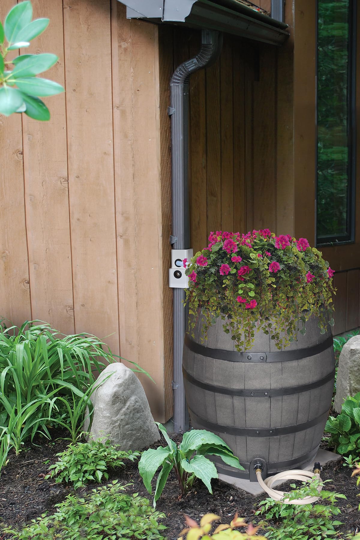 Flat Rock Rain Barrel and AC Unit Paver Patio Pad 24”x24” Natural Gray Tile – Easy Installation - 6pk