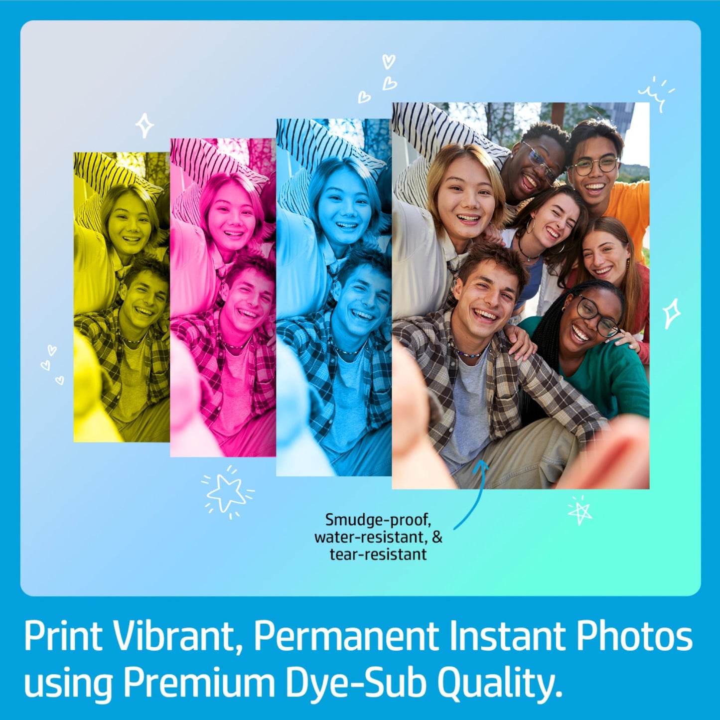 HP Sprocket Studio Plus 4x6 Wireless Instant Photo Printer, 118 Sheets + 3 Cartridges, Wi-Fi, Premium Dye Sublimation, Compact Home Use, Prints Vibrant Color Pictures, Editing App for Fun Photos
