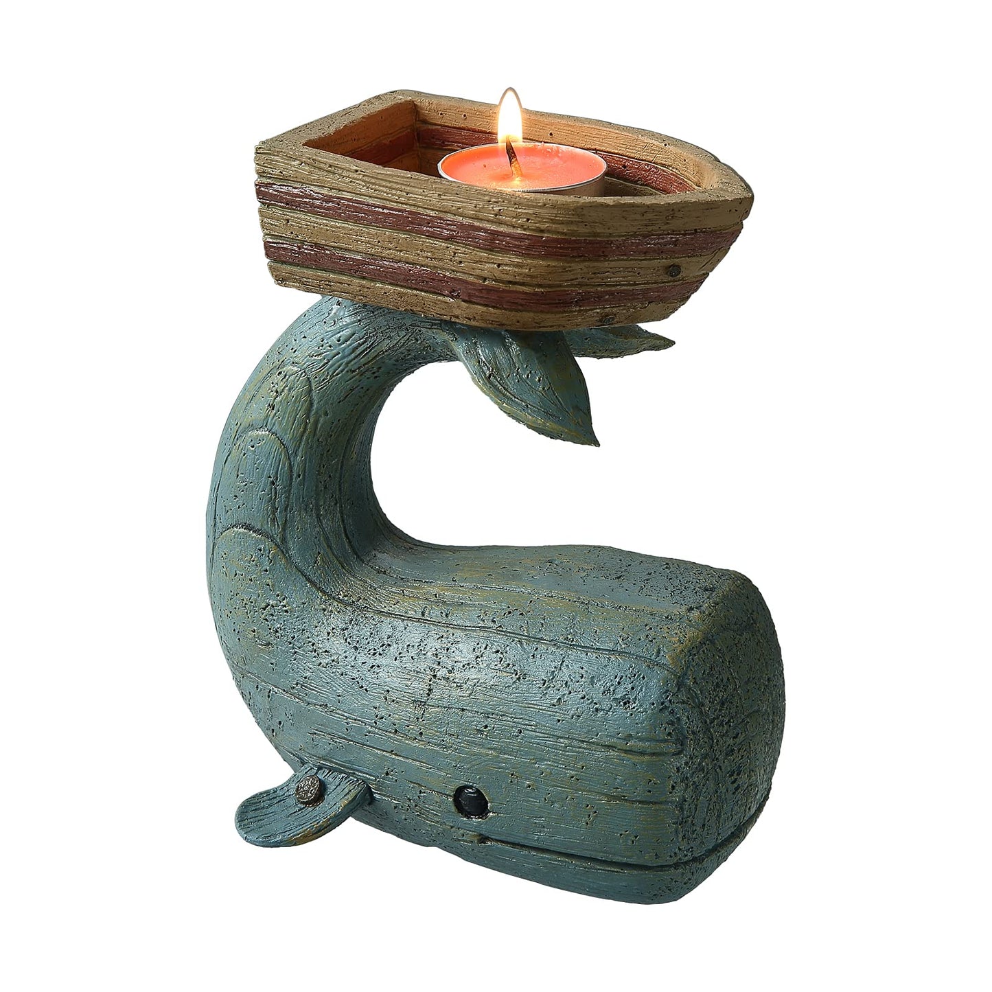 Xiao Tealight Candle Holder - Nautical Decor for Bathroom, Whale Shaped Candle, Candy, Decor, Blue
