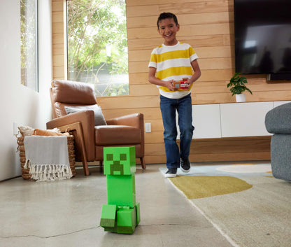 Mattel Minecraft Exploding RC Creeper with Lights & Sounds, 10 Explosion Particles, Game-Authentic Movement & DLC Code