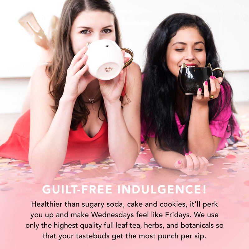 Pinky Up Gingerbread Tea - Loose Leaf Fall Flavored Black Tea, 40-60mg Caffeine Per Serving, Naturally Low Calorie & Gluten Free in 2.5Oz Tin, 25 Servings