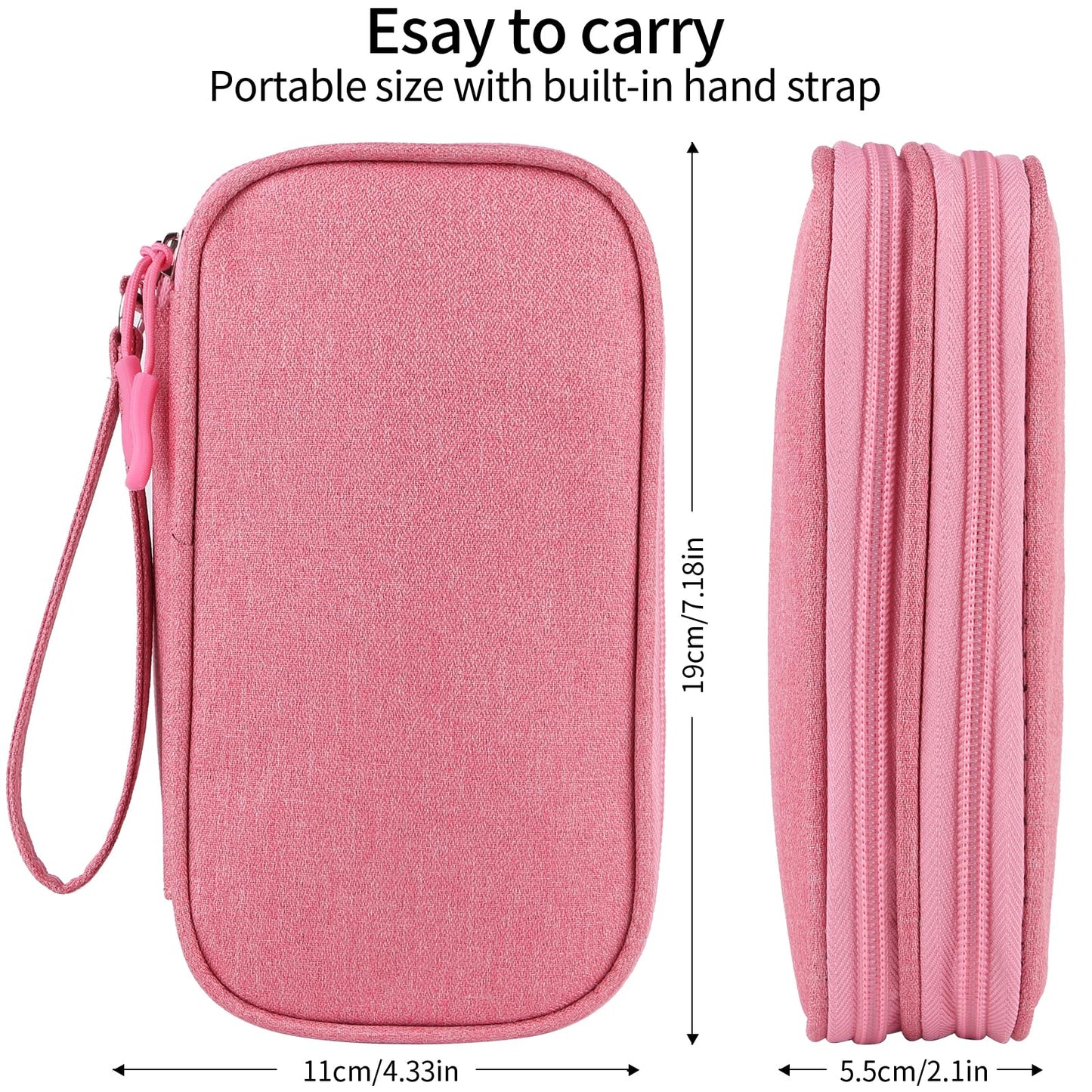 Pink Travel Gadget Bag - Ultimate Cable &accessories Organizer for Chargers, Phones & Memory Cards