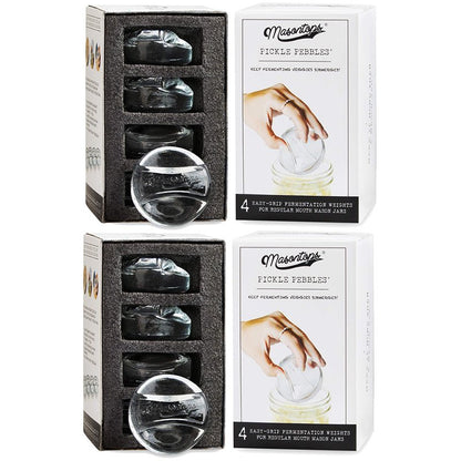 Masontops Pickle Pebble Glass Fermenting Weights - Pickling Fermentation Weight Set - Small Mouth Size For Mason Jar Fermentation Kit