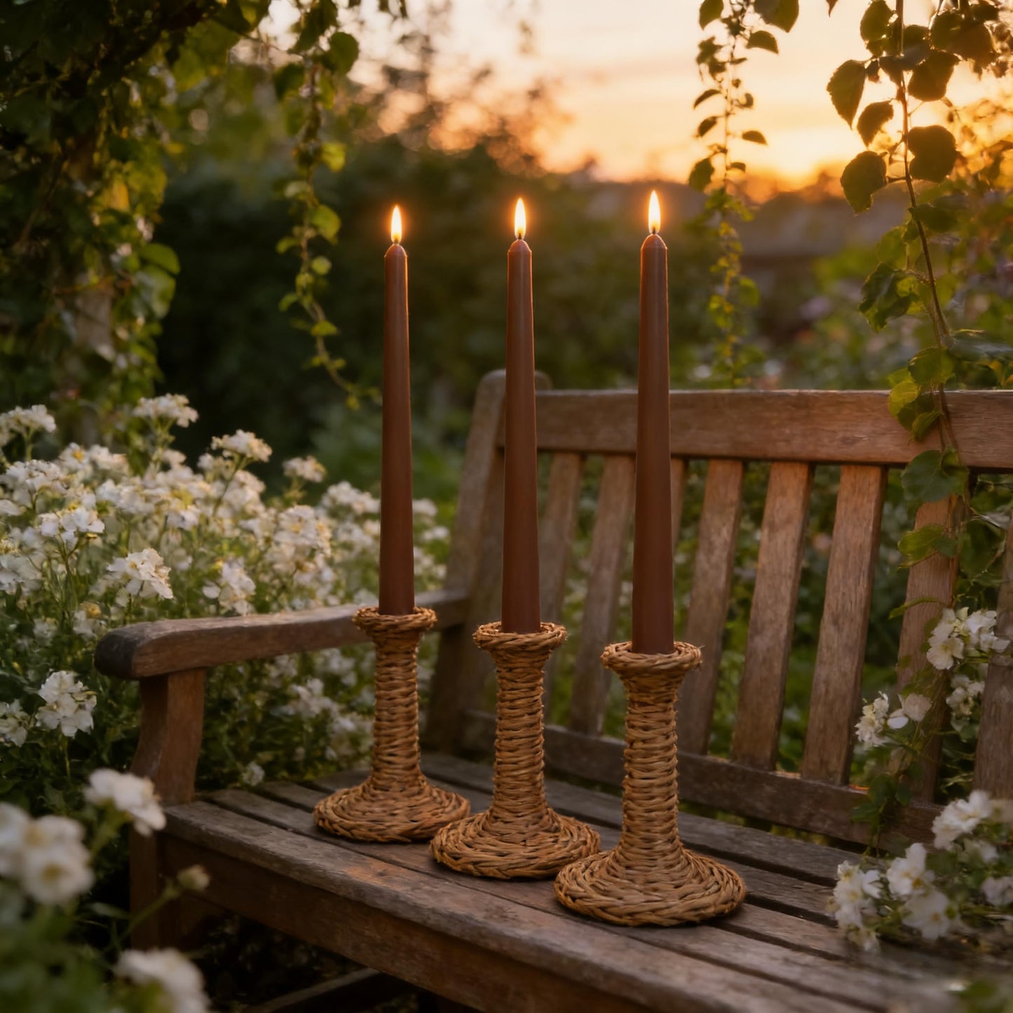 12-Pack Brown Taper Candles, 10 Inch Unscented Dripless Candlesticks, Long-Lasting Burn Time of 7-8 Hours, Perfect for Home Décor Dinner Party Meditation