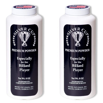Silver Cup Billiard Premium Bottle Powder White 8 oz. Bottles (2-Pack)