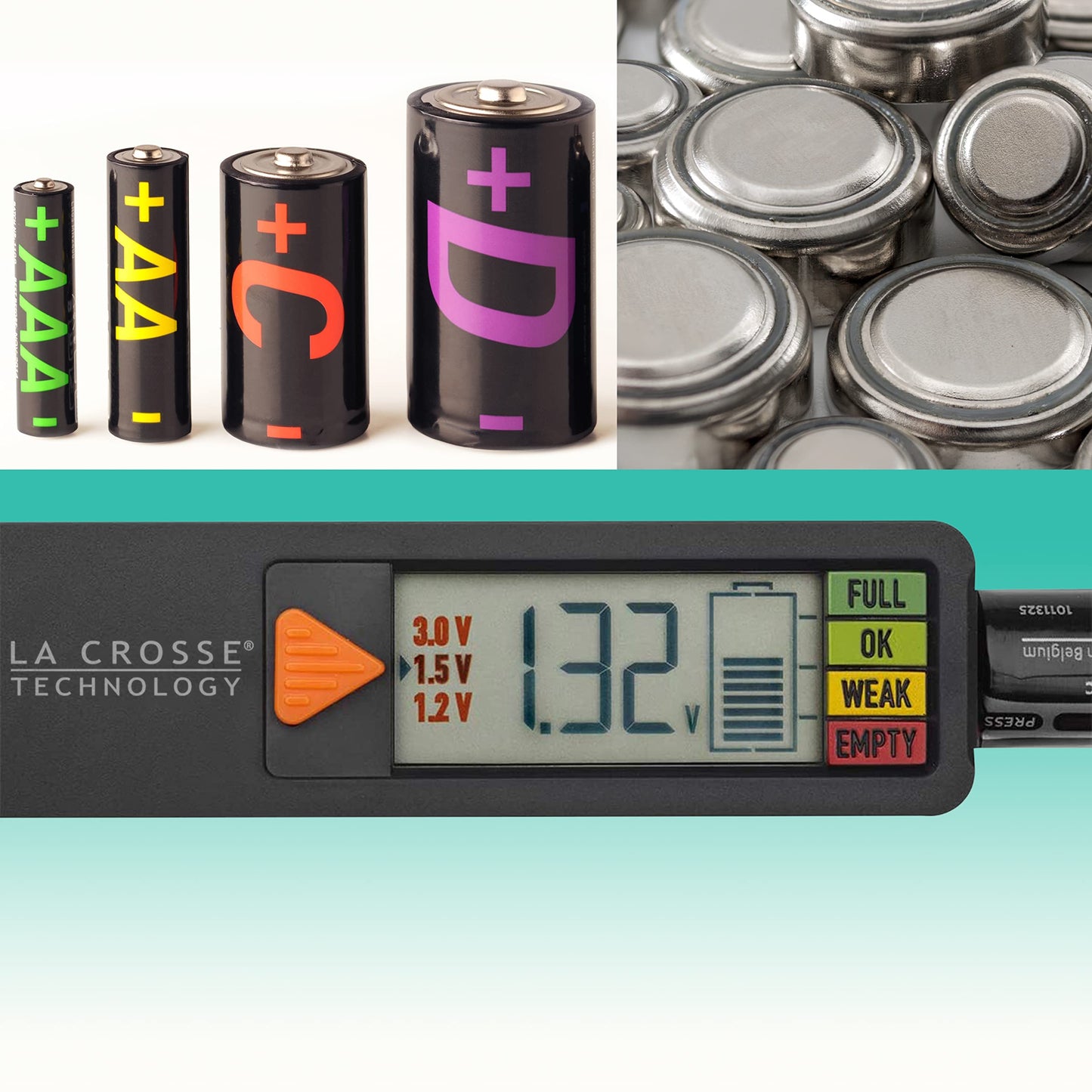 La Crosse 911-65557-INT Portable Digital Battery Tester,Black