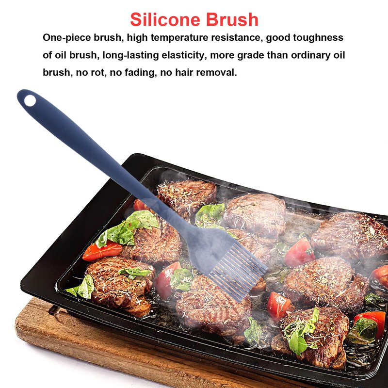 Silicone Spatulas Set, Rubber Spoon Spatula Heat Resistant Spoonula One Piece Design Seamless Spatula Non-Stick Scrapers Baking Mixing Tool (Dark Blue)
