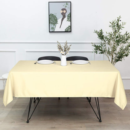 sancua Rectangle Tablecloth - 70 x 90 Inch - Stain and Wrinkle Resistant Washable Polyester Table Cloth, Decorative Fabric Table Cover for Dining Tables, Buffet Parties and Camping, Beige