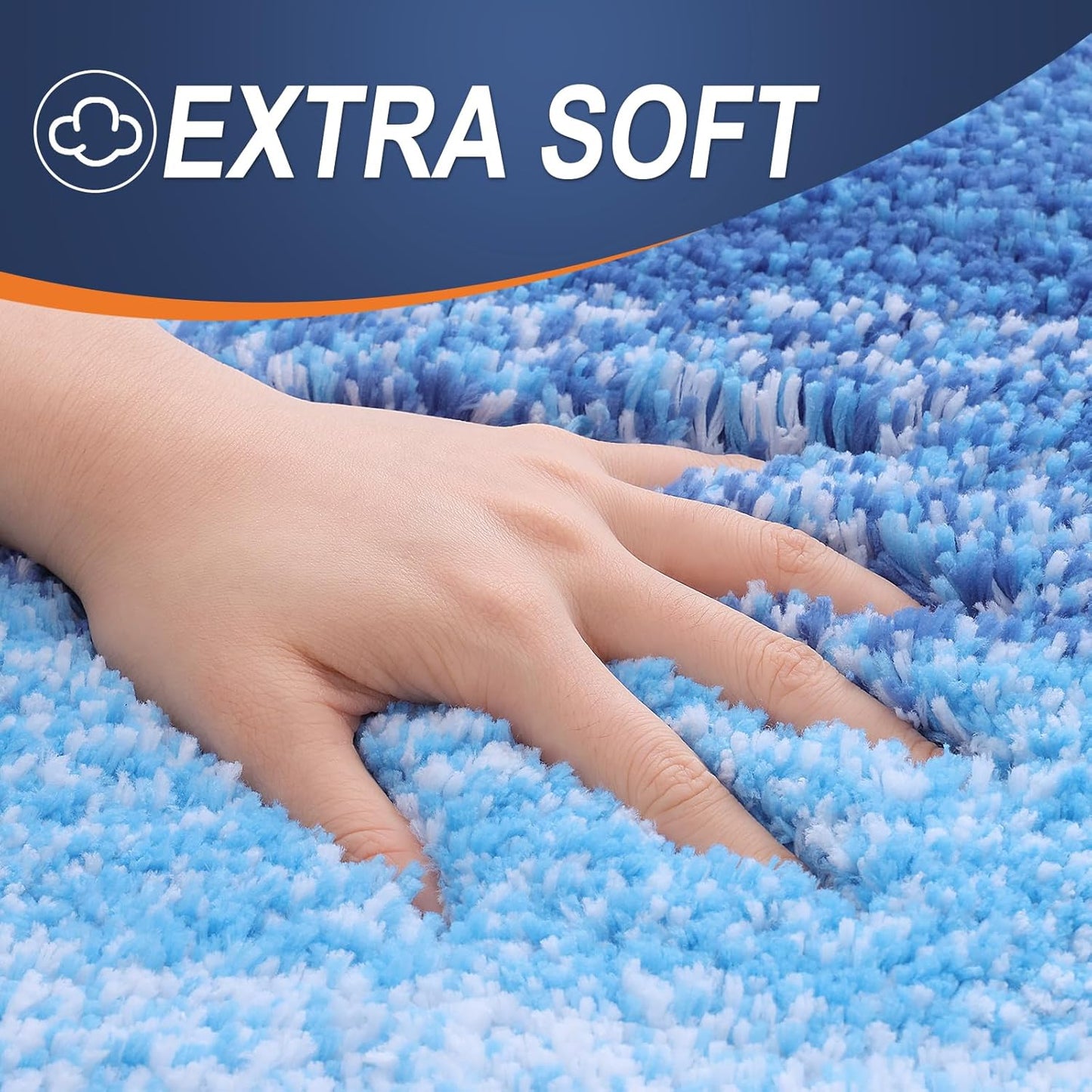 OLANLY Bathroom Rugs - Extra Soft Microfiber Mat with Rubber Backing | Quick Dry, Washable, 36x24, Light Royal Blue