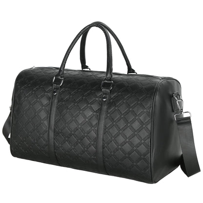 Vegan Leather Gym Duffle Bag for Travel, Sports, Fitness & Workout, Large Overnight Weekender Bag for Men & Women