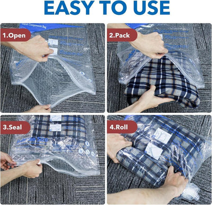 Vacuum Seal Bags for Clothing Travel & Home Storage, travel vacuum bags with pump, Store Blankets, Comforters, Pillows, Seasonal Clothes Compactly,36 Pack With Electric Pump