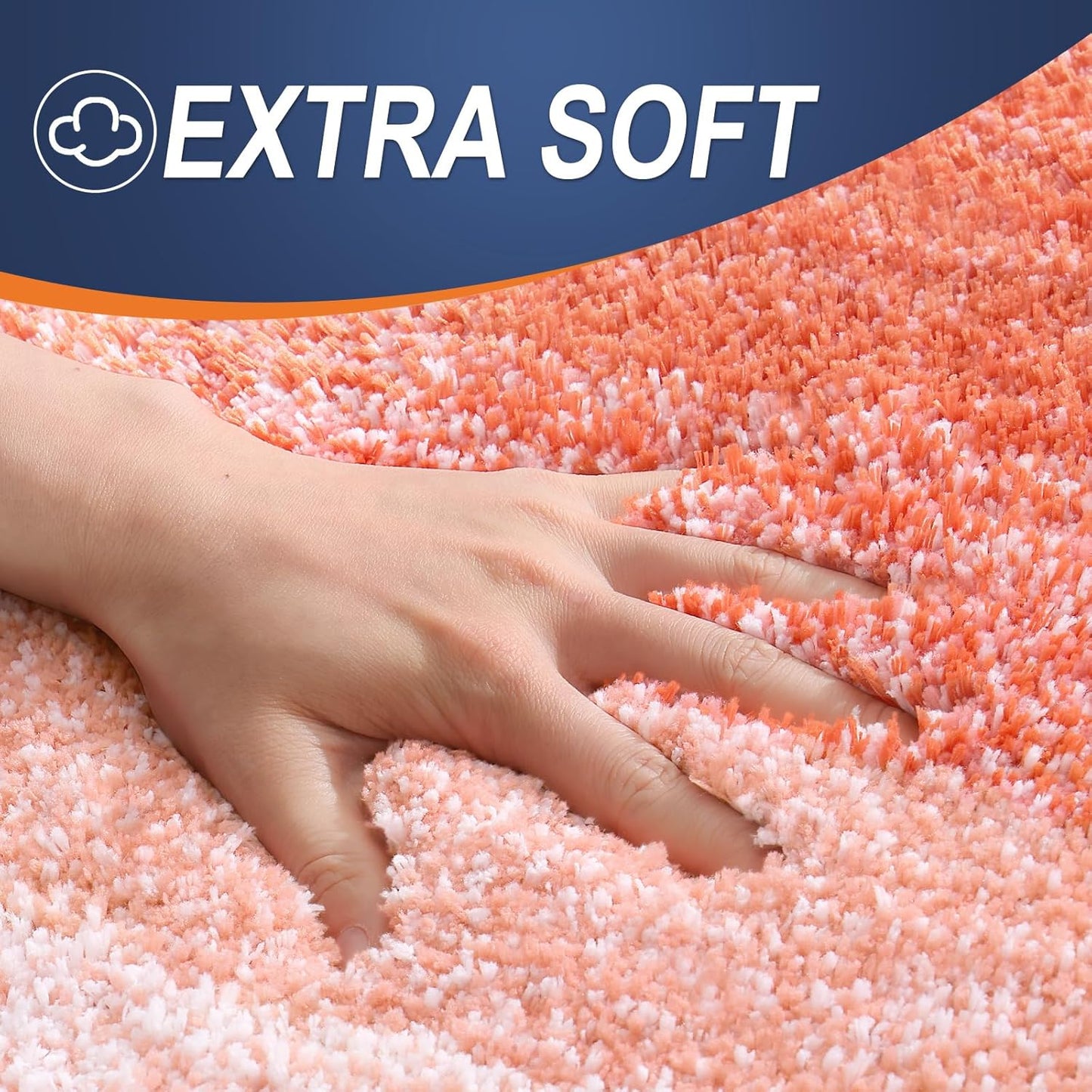 OLANLY Bathroom Rugs - Extra Soft Microfiber Mat 36x24 | Quick Dry, Machine Washable, Rubber Backing, Coral