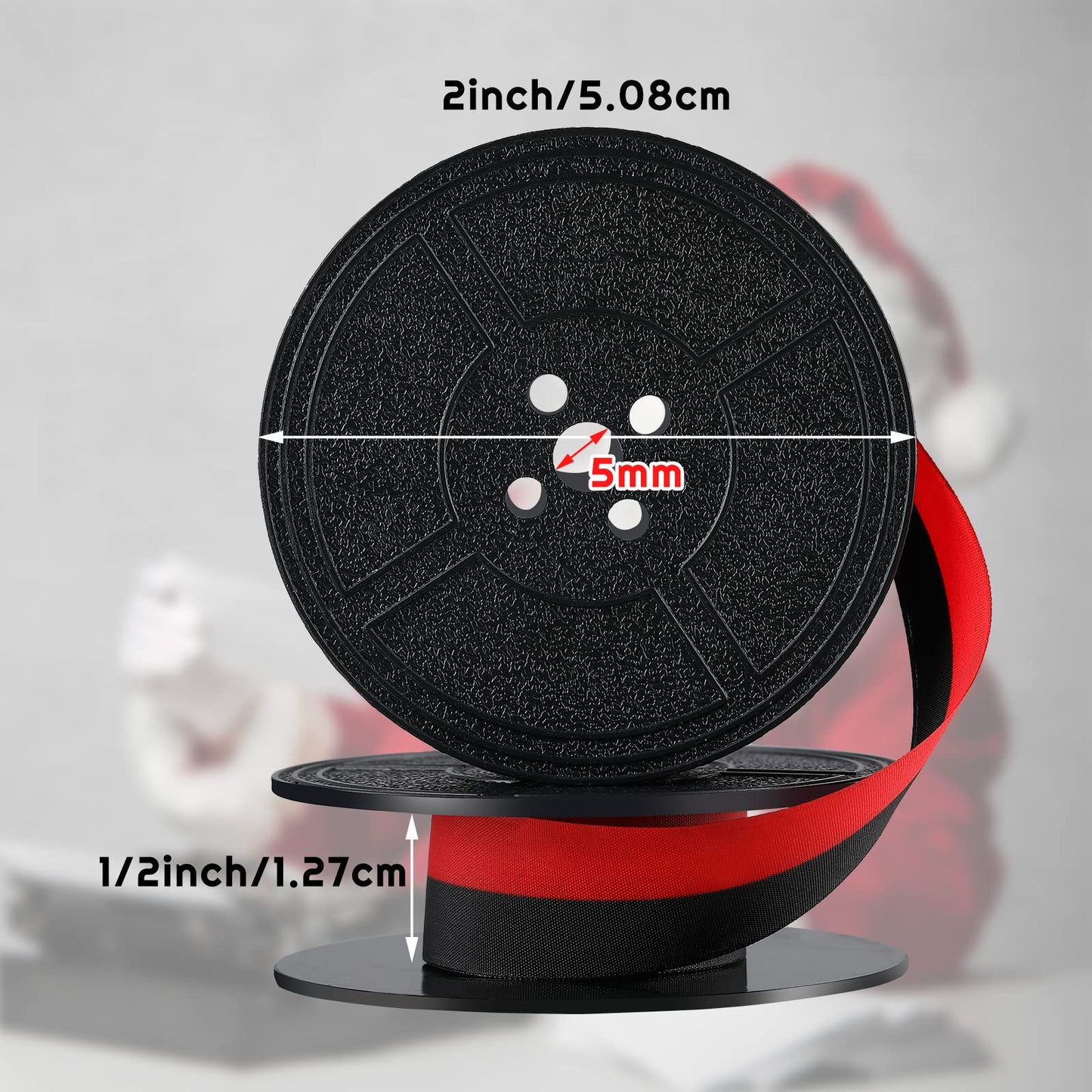 Tenare 4 Pairs Universal Typewriter Ribbon Twin Spool Ribbon Twin Spool Replacement Pack for Most Typewriter (Red,Black)