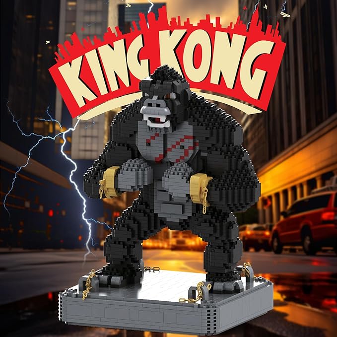 King Kong Building Set (2310 PCS) – Mini Kong Action Figure from Skull Island – Nano Brick Gorilla Construction Kit for Kids 15+ Adults Collectors – Movie Display Toy Gift